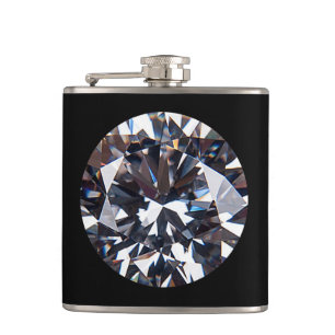 Faceted Elegant Diamond Gem Image Flask