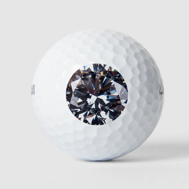Faceted Elegant Diamond Gem Image Golf Balls (Front)