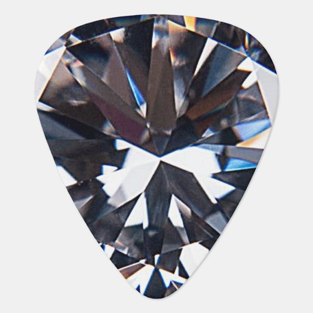 Faceted Elegant Diamond Gem Image Guitar Pick (Front)