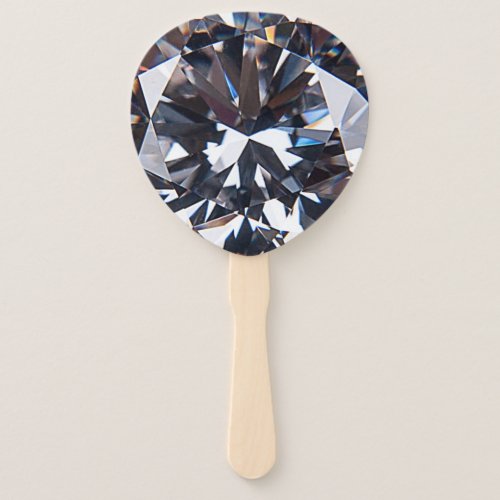 Faceted Elegant Diamond Gem Image Hand Fan
