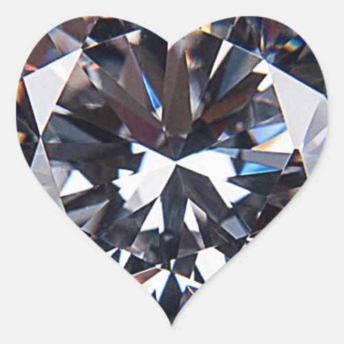 Faceted Elegant Diamond Gem Image Heart Sticker