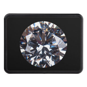 Faceted Elegant Diamond Gem Image Hitch Cover