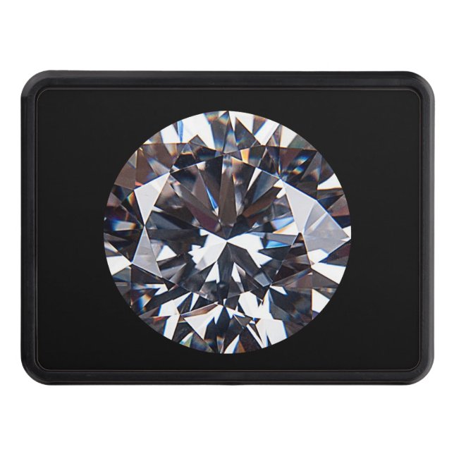 Faceted Elegant Diamond Gem Image Hitch Cover (Front)