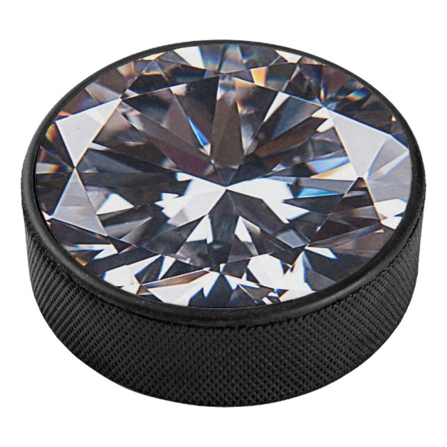 Faceted Elegant Diamond Gem Image Hockey Puck (3/4)