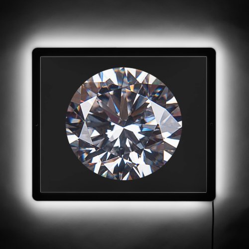 Faceted Elegant Diamond Gem Image LED Sign