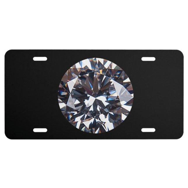 Faceted Elegant Diamond Gem Image License Plate (Front)