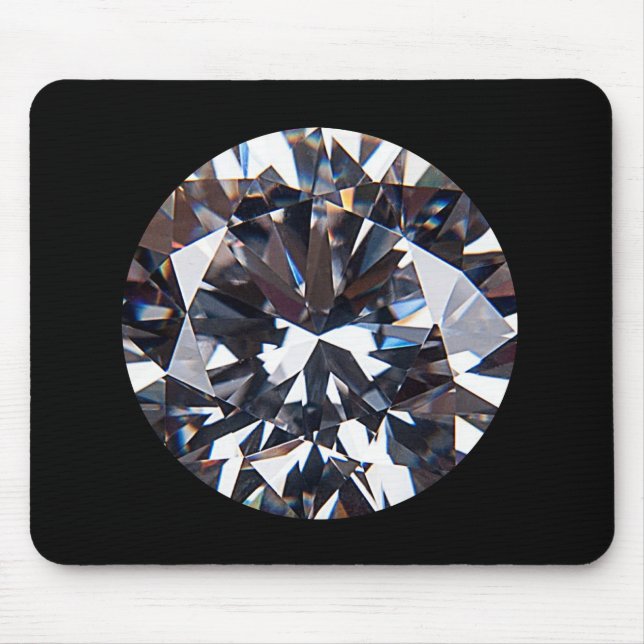 Faceted Elegant Diamond Gem Image Mouse Pad (Front)