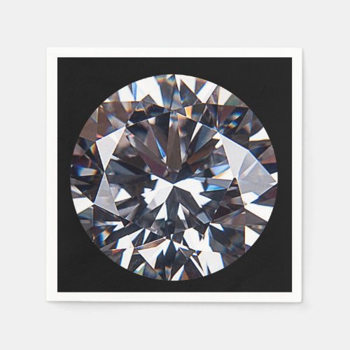 Faceted Elegant Diamond Gem Image Napkins