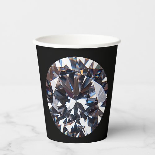 Faceted Elegant Diamond Gem Image Paper Cups