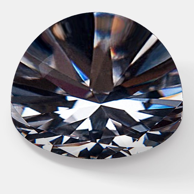 Faceted Elegant Diamond Gem Image Paperweight (Angled)