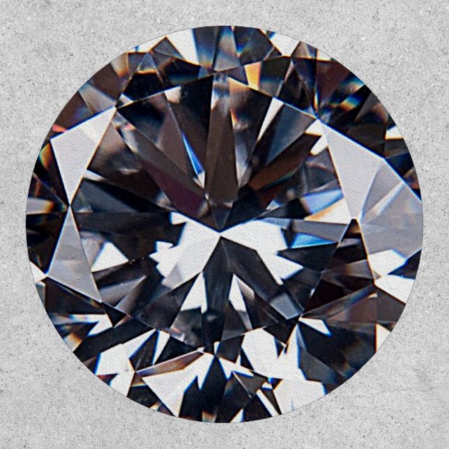 Faceted Elegant Diamond Gem Image Patch (Front)