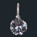 Faceted Elegant Diamond Gem Image Pet ID Tag<br><div class="desc">A beautiful faceted diamond gemstone realistic image gives an elegant sparkle,  as if it is ready to be installed in an engagement ring or other jewelry. Customize by adding a name or text,  as desired. You may also change the background color on some products.</div>