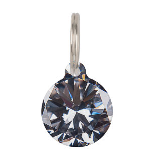 Faceted Elegant Diamond Gem Image Pet ID Tag