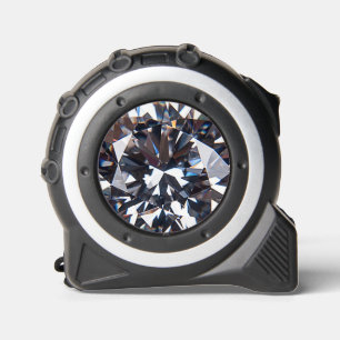 Faceted Elegant Diamond Gem Image Tape Measure