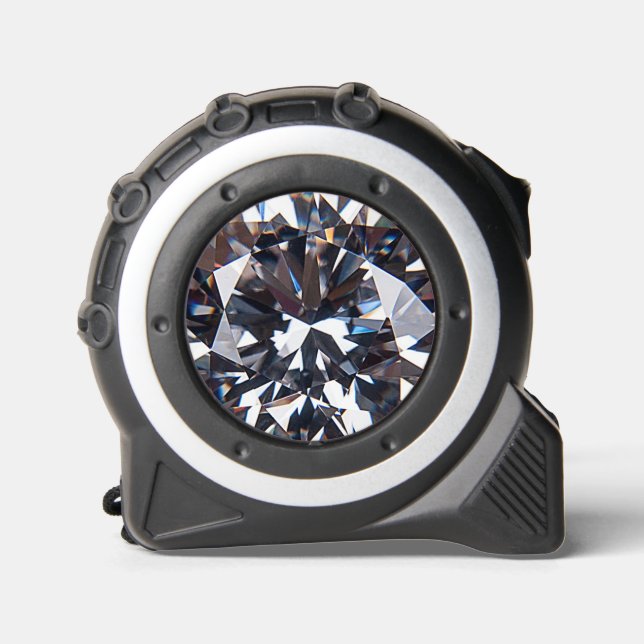 Faceted Elegant Diamond Gem Image Tape Measure (Front)