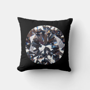 Faceted Elegant Diamond Gem Image Throw Pillow