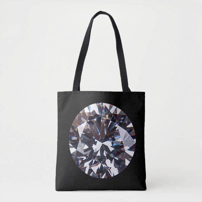 Faceted Elegant Diamond Gem Tote Bag (Front)