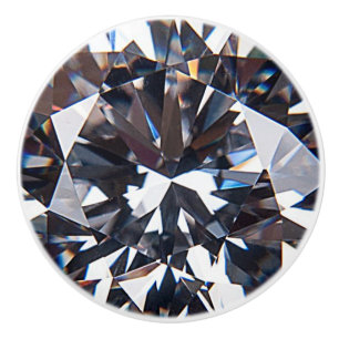 Faceted Elegant Diamond Image Ceramic Knob
