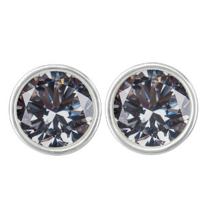 Faceted Elegant Diamond Image Cufflinks