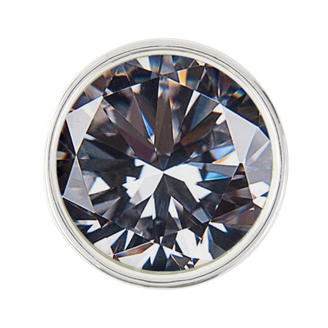 Faceted Elegant Diamond Image Lapel Pin (Front)