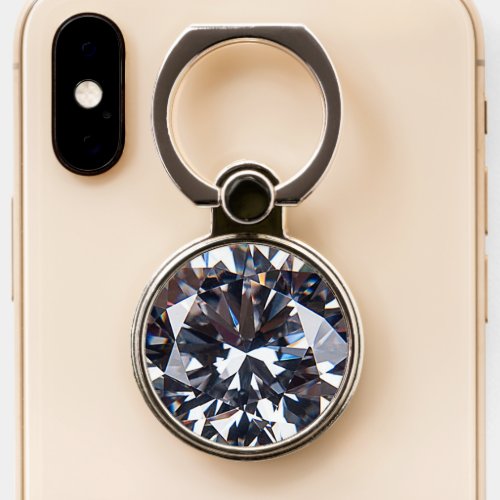 Faceted Elegant Diamond Image Phone Ring Stand