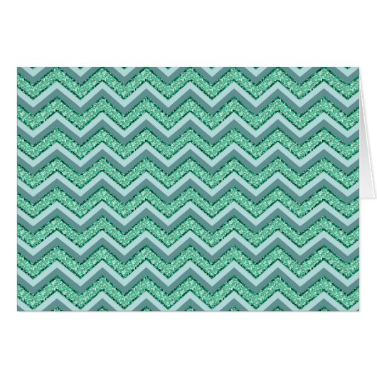 Faceted Emerald Chevron Pattern Cards (Front Horizontal)