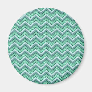 Faceted Emerald Chevron Pattern Magnet