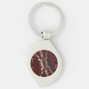 Faceted Gem Brown Garnet Keychain