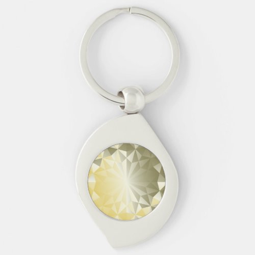 Faceted Gem Yellow Beryl Keychain