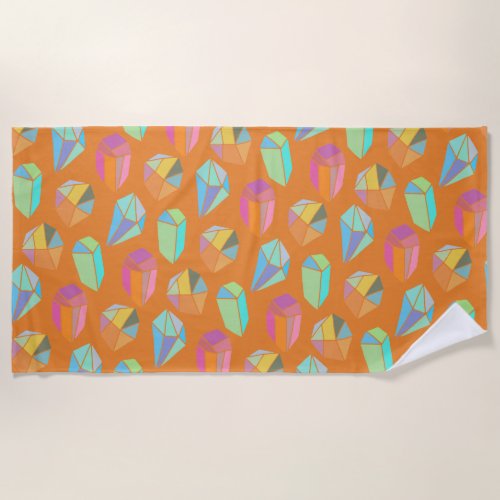 Faceted Gems Beach Towel