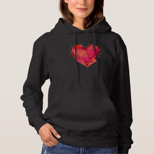 Faceted Heart Love Valentines Romantic Relationsh Hoodie