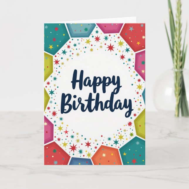 Faceted Jewel Birthday Card (Front)