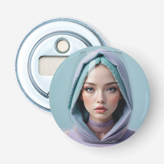 Faceted Sand Art Woman Bottle Opener