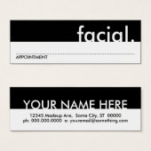 facial. (appointment card) (Front & Back)