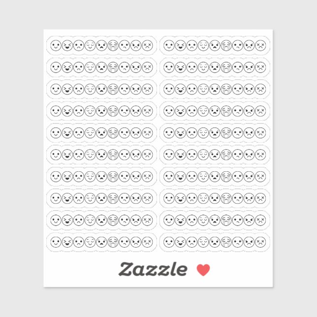 Facial Expressions Mood Mental Health Tracker  Sticker (Sheet)