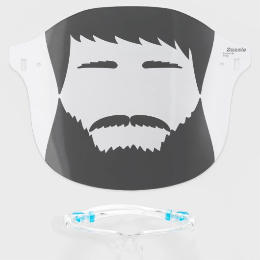 Facial Hair Face Shield (Front w/Glasses)