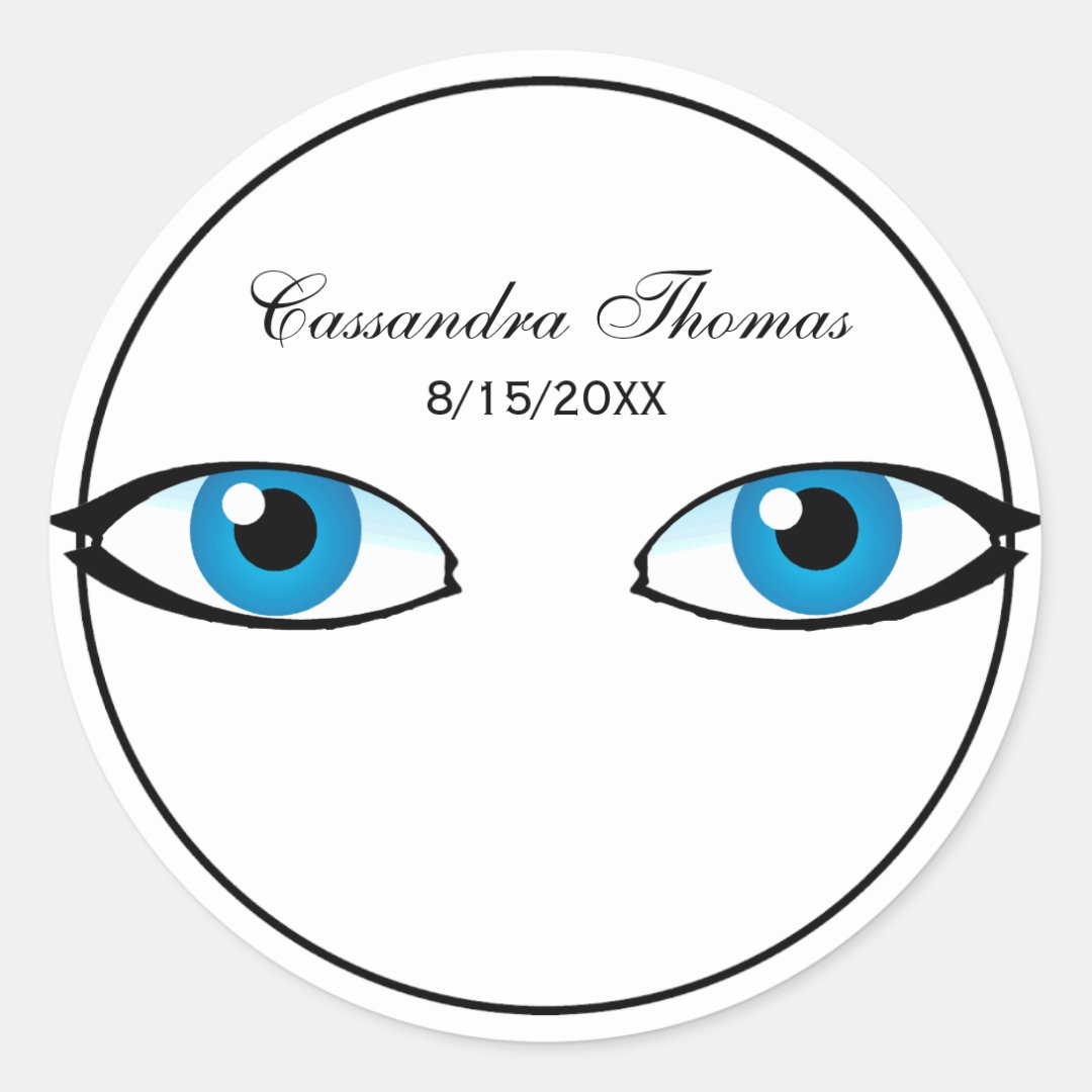 facial-parts-bright-blue-eyes-classic-round-sticker-zazzle