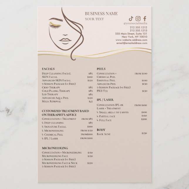 FACIAL TREATMENTS Beauty Salon flyer (Front)
