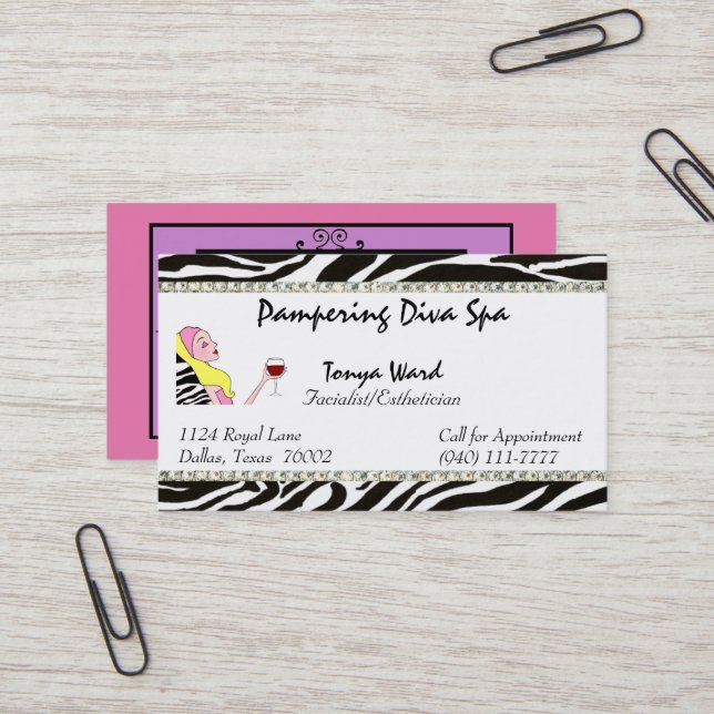 Facialist/Esthetician/Salon Business Cards (Front/Back In Situ)