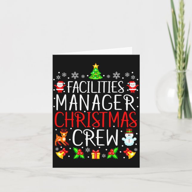 Facilities Manager Christmas Crew Matching Xmas  Card (Front)