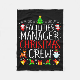 Facilities Manager Christmas Crew Matching Xmas  Fleece Blanket