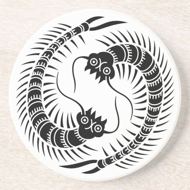 Facing Centipedes circle Drink Coaster (Front)