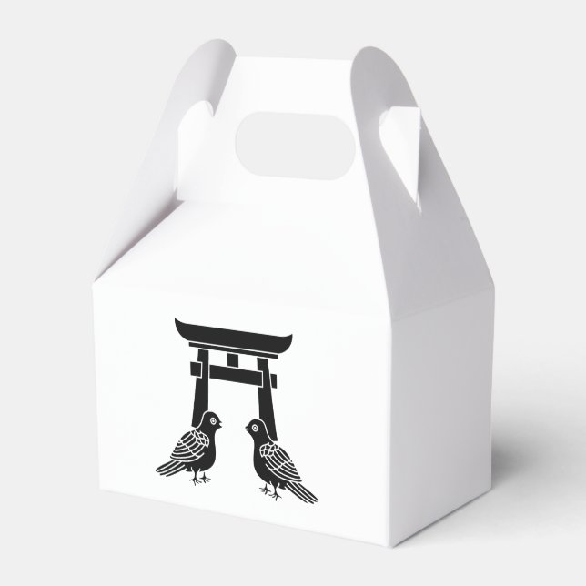 Facing doves and Torii Favor Boxes (Front Side)