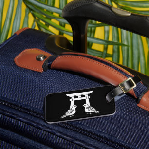 Facing doves and Torii Luggage Tag