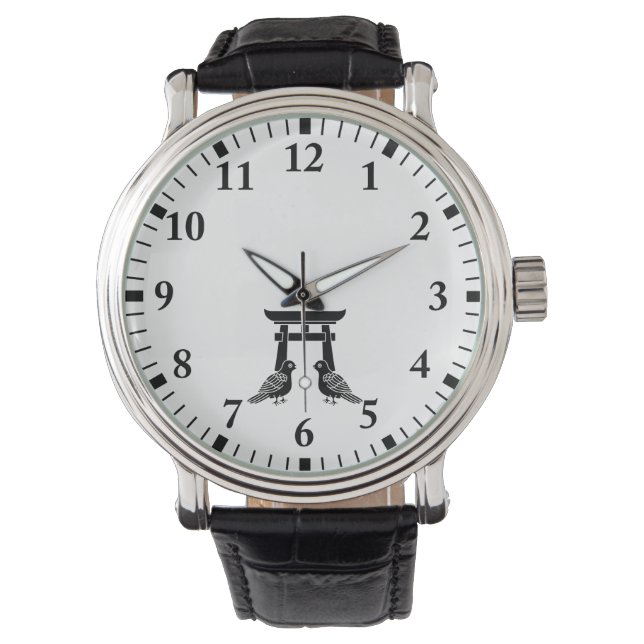 Facing doves and Torii Watch (Front)