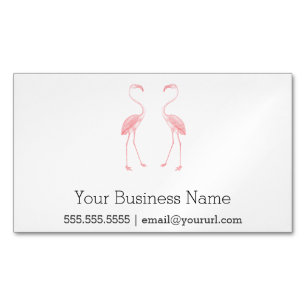 Facing Flamingos Business Card Magnet