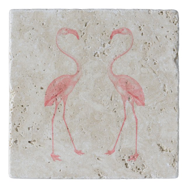 Facing Flamingos Trivet (Front)