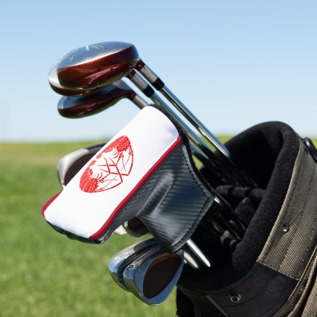Facing Shrimp Round Crest Golf Head Cover (In Situ)