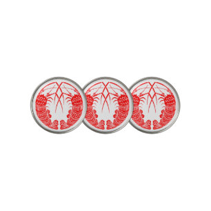Facing spiny lobsters golf ball marker