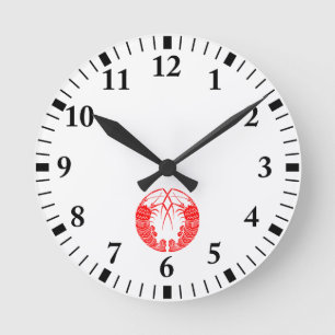 Facing spiny lobsters round clock